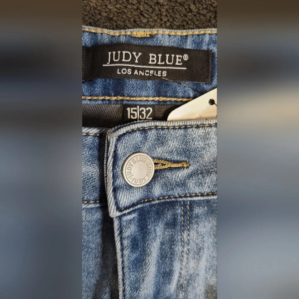 Judy Blue High Waist Boyfriend Jeans Thermadenim Undone Hem Womens size 15/32‎